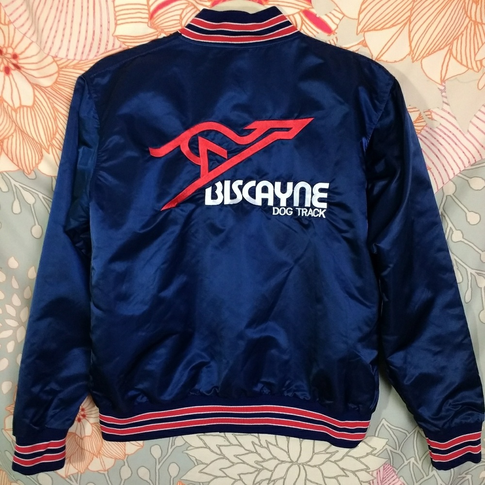 Vintage Biscayne Florida Satin Jacket Large